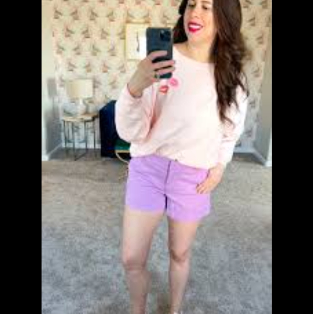 J Crew 4" Stretch Chino Shorts Size 4 EUC Purple